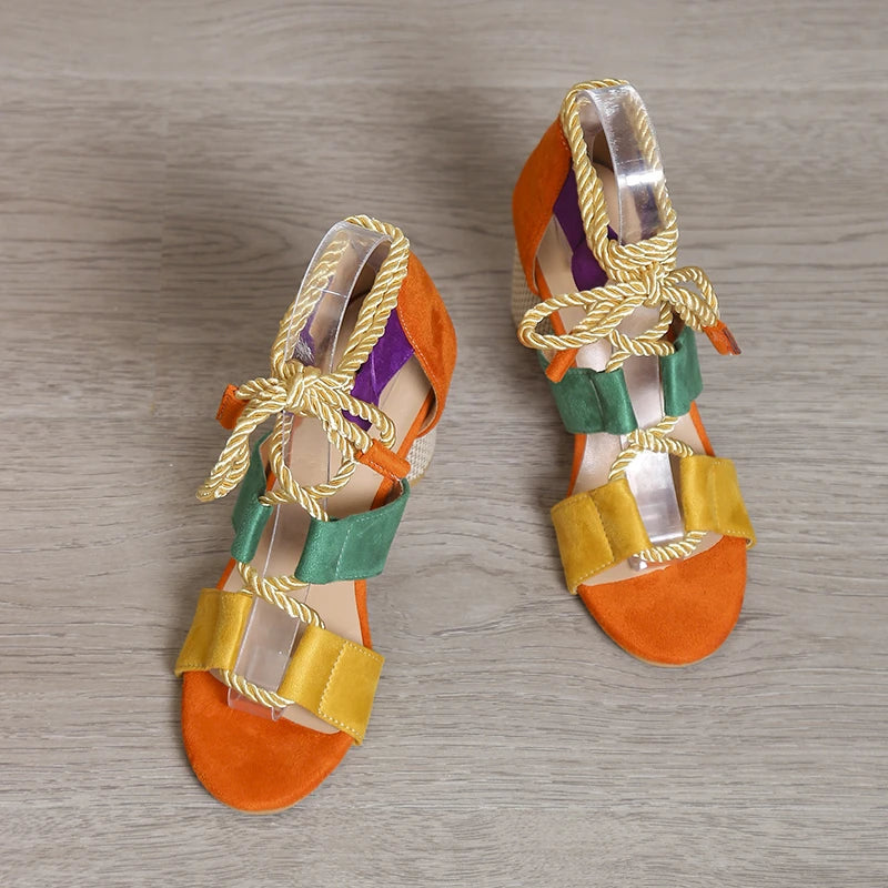 Sandalias Tacón Naranja