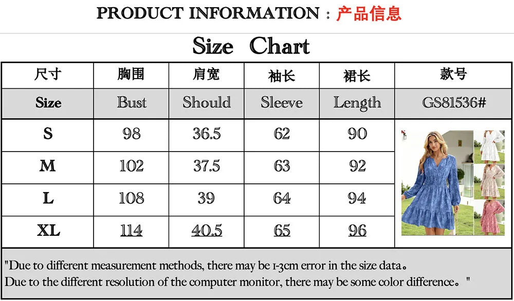 Böhmisches elegantes Jacquard-Minikleid Damen Sommer Mode V-Ausschnitt Langarm Design Kleider Damen Hohe Taille A-Linie Vestidos