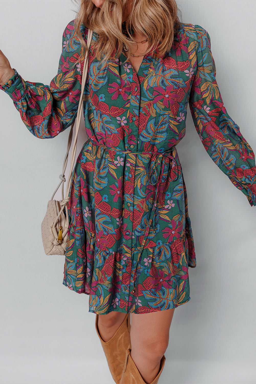 Vestido floral verde