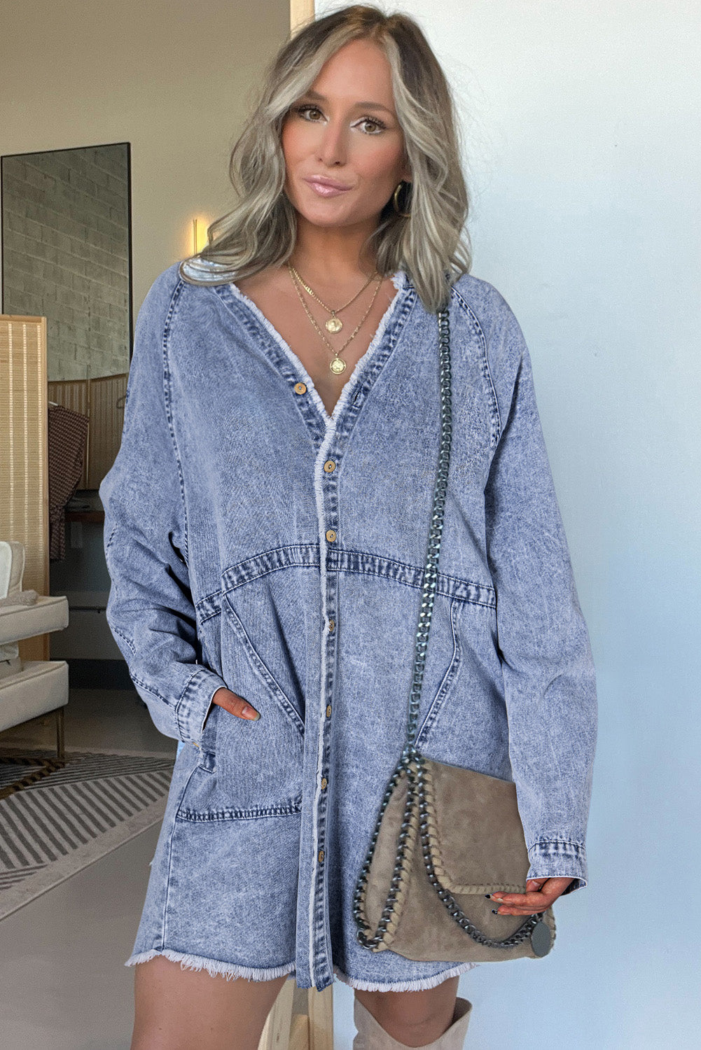 Vestido Vaquero Azul con Botones