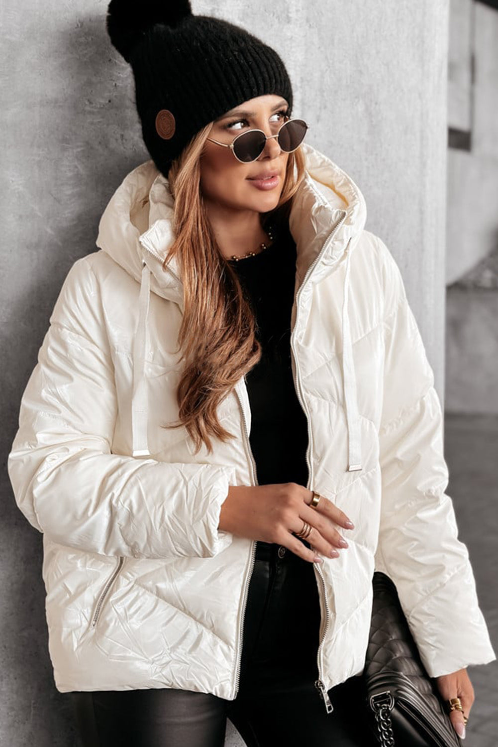 Chaqueta acolchada blanca