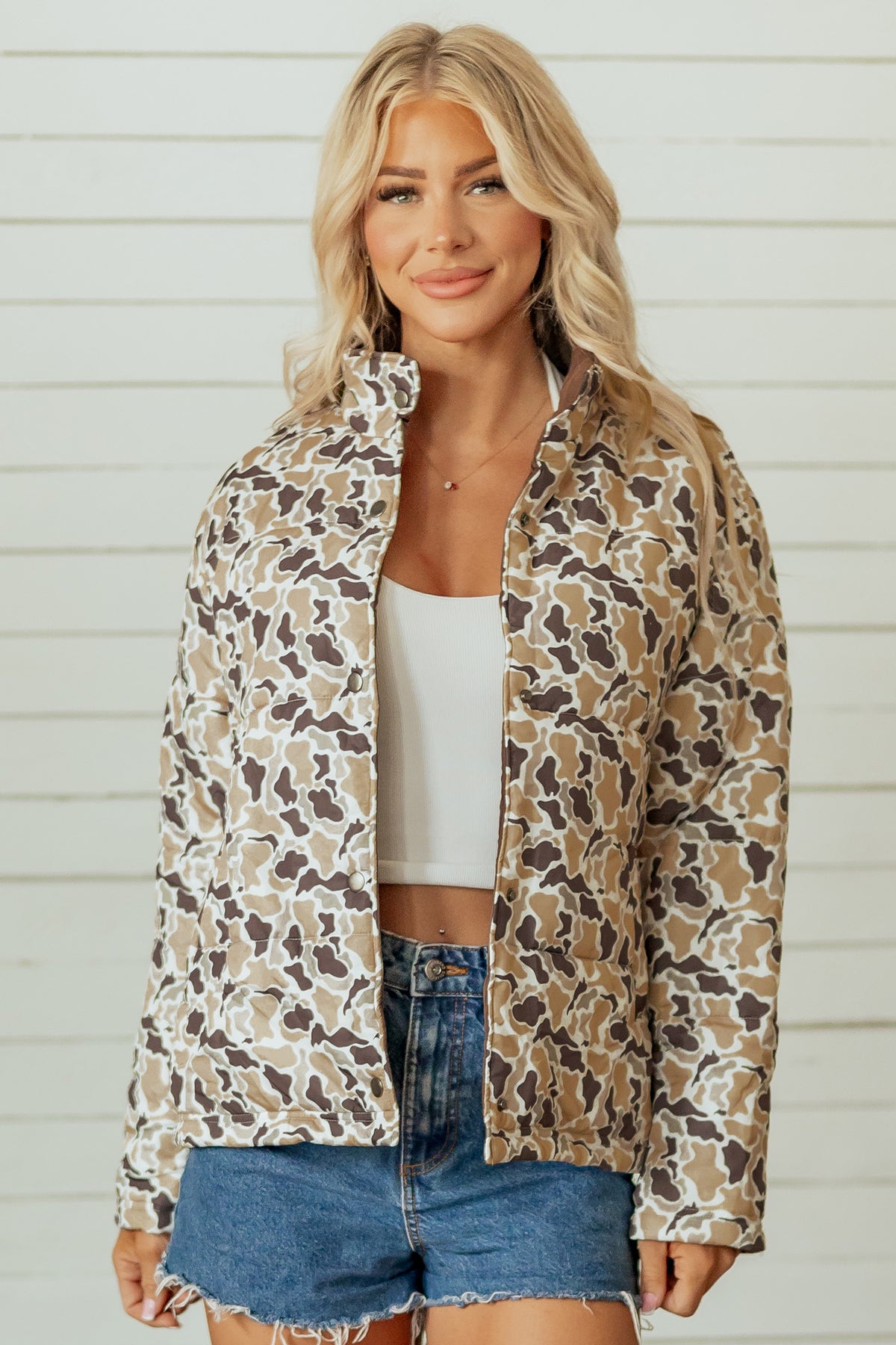 Chaqueta acolchada de camuflaje