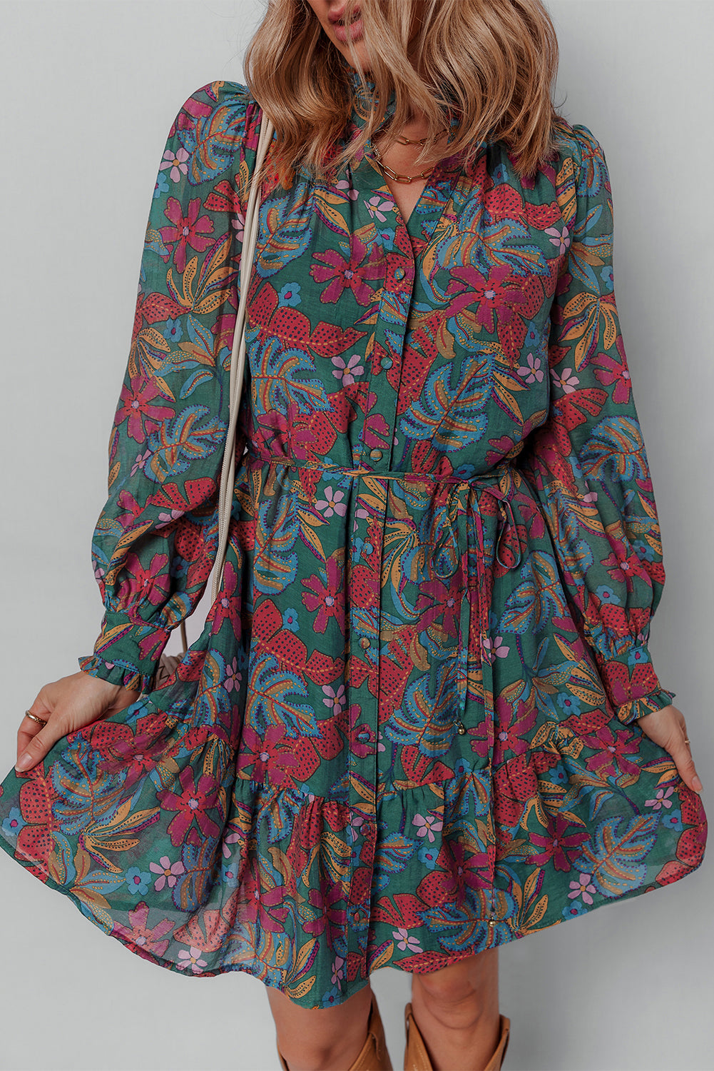 Vestido floral verde