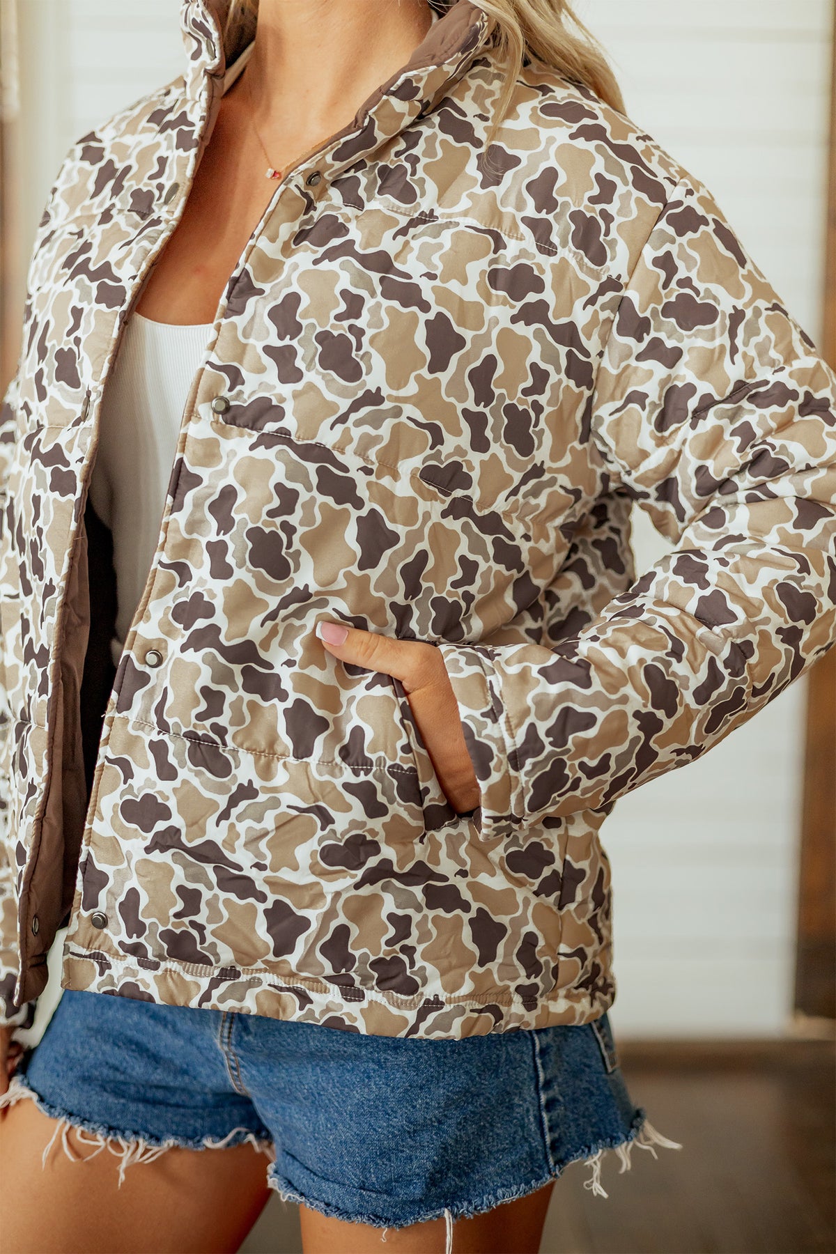 Chaqueta acolchada de camuflaje