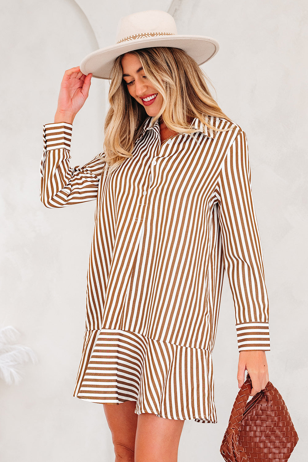 Vestido camisero de rayas