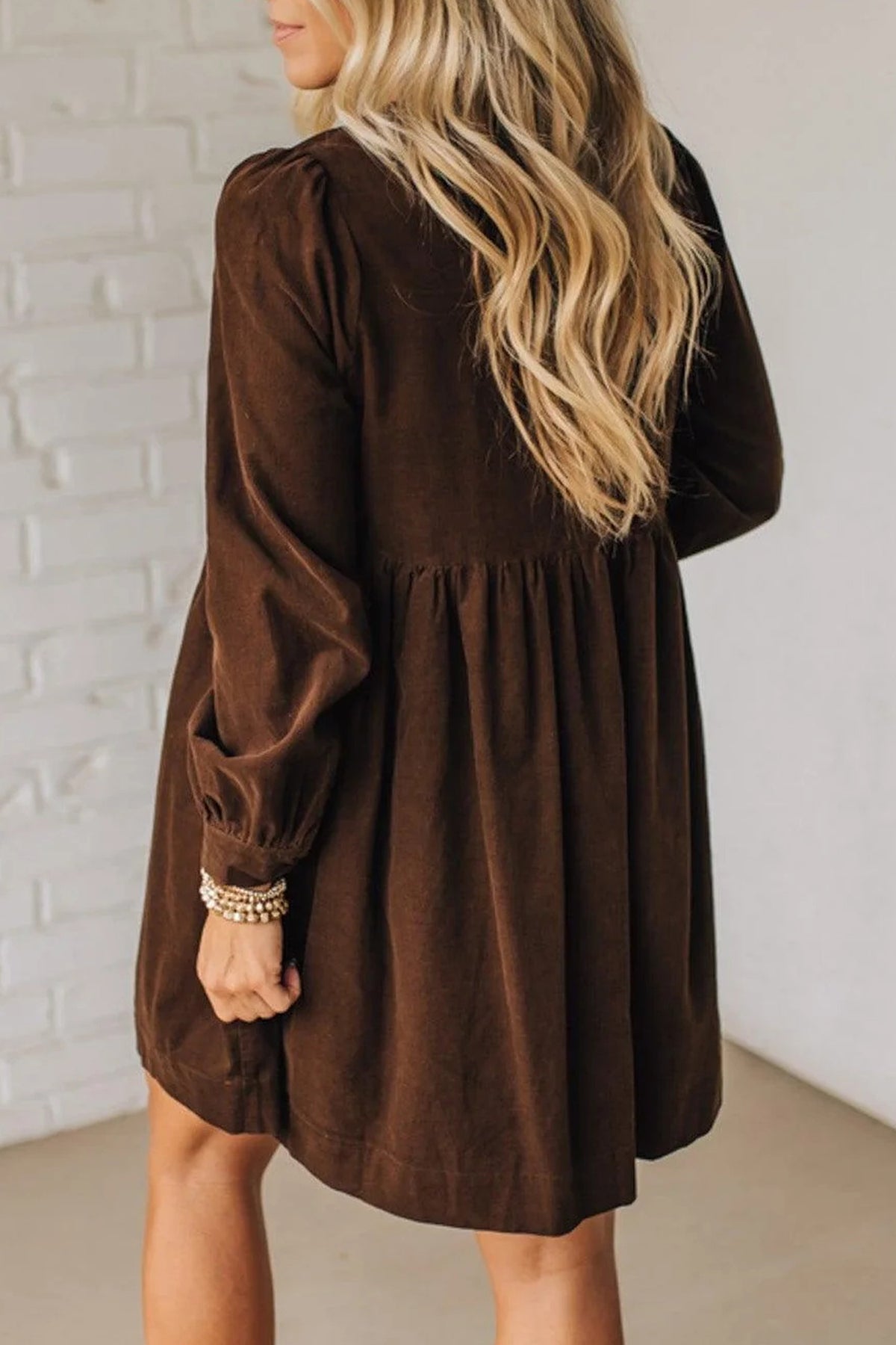 Vestido de Pana Marrón con Lazo