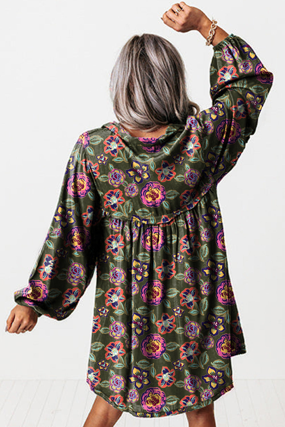 Vestido floral de viscosa