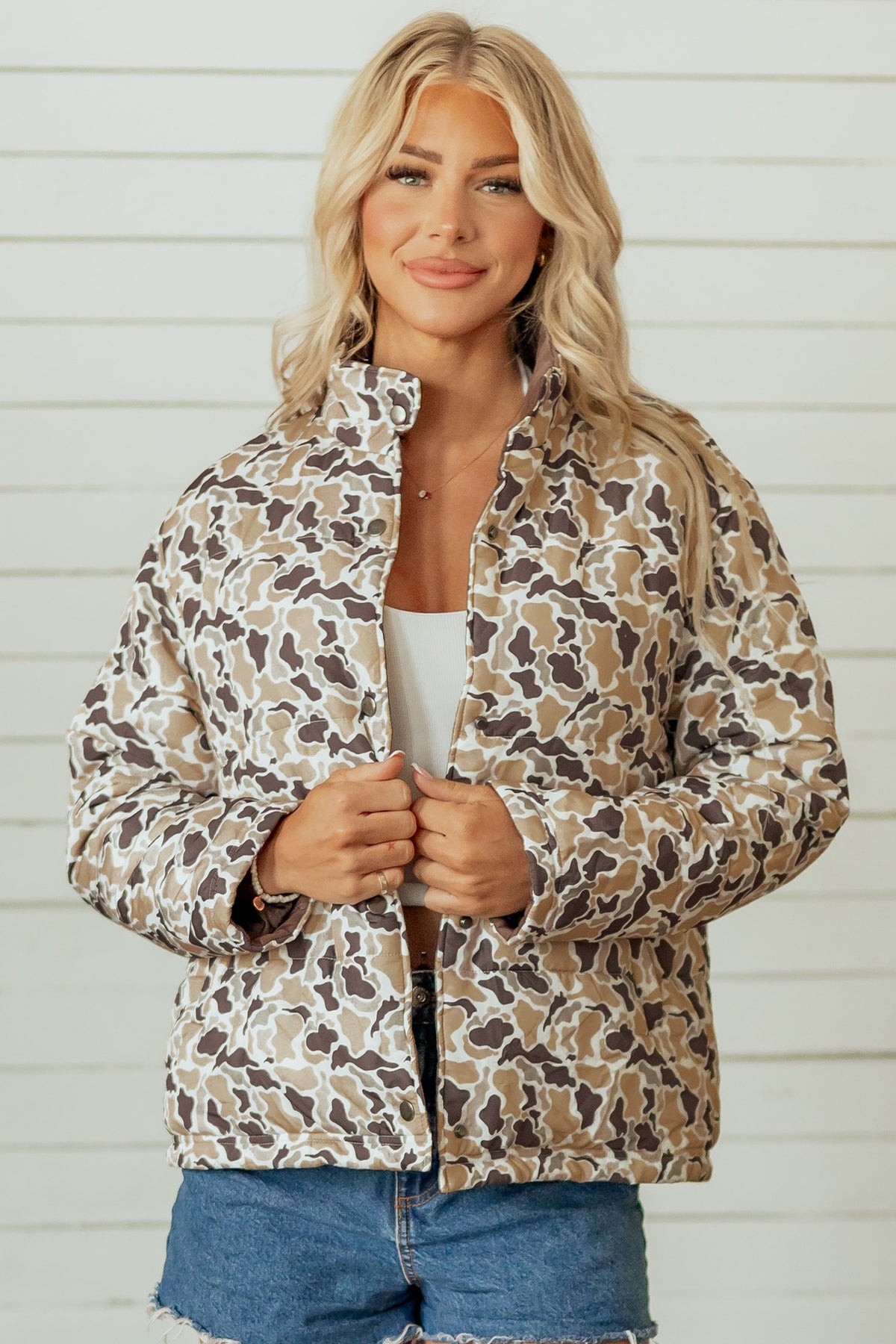 Chaqueta acolchada de camuflaje