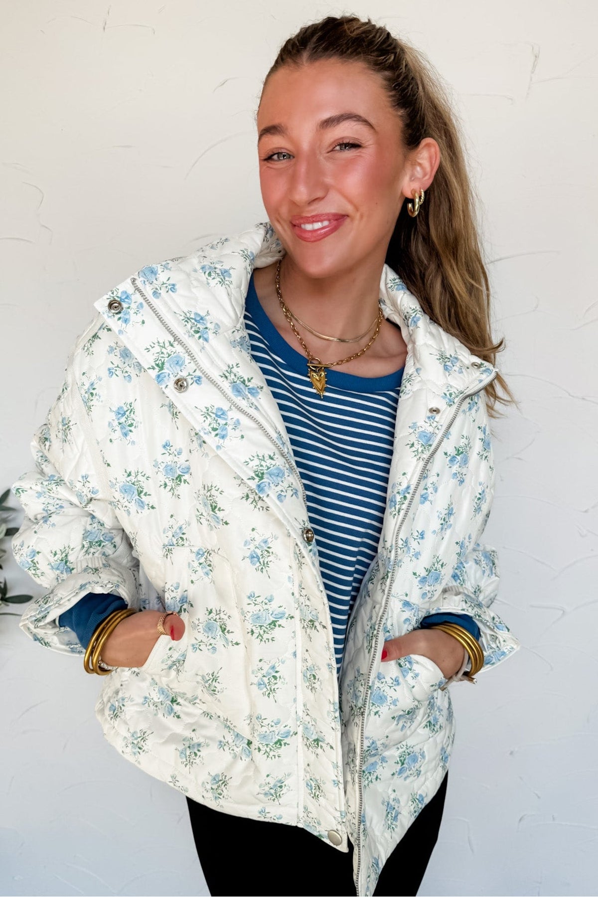 Chaqueta acolchada floral