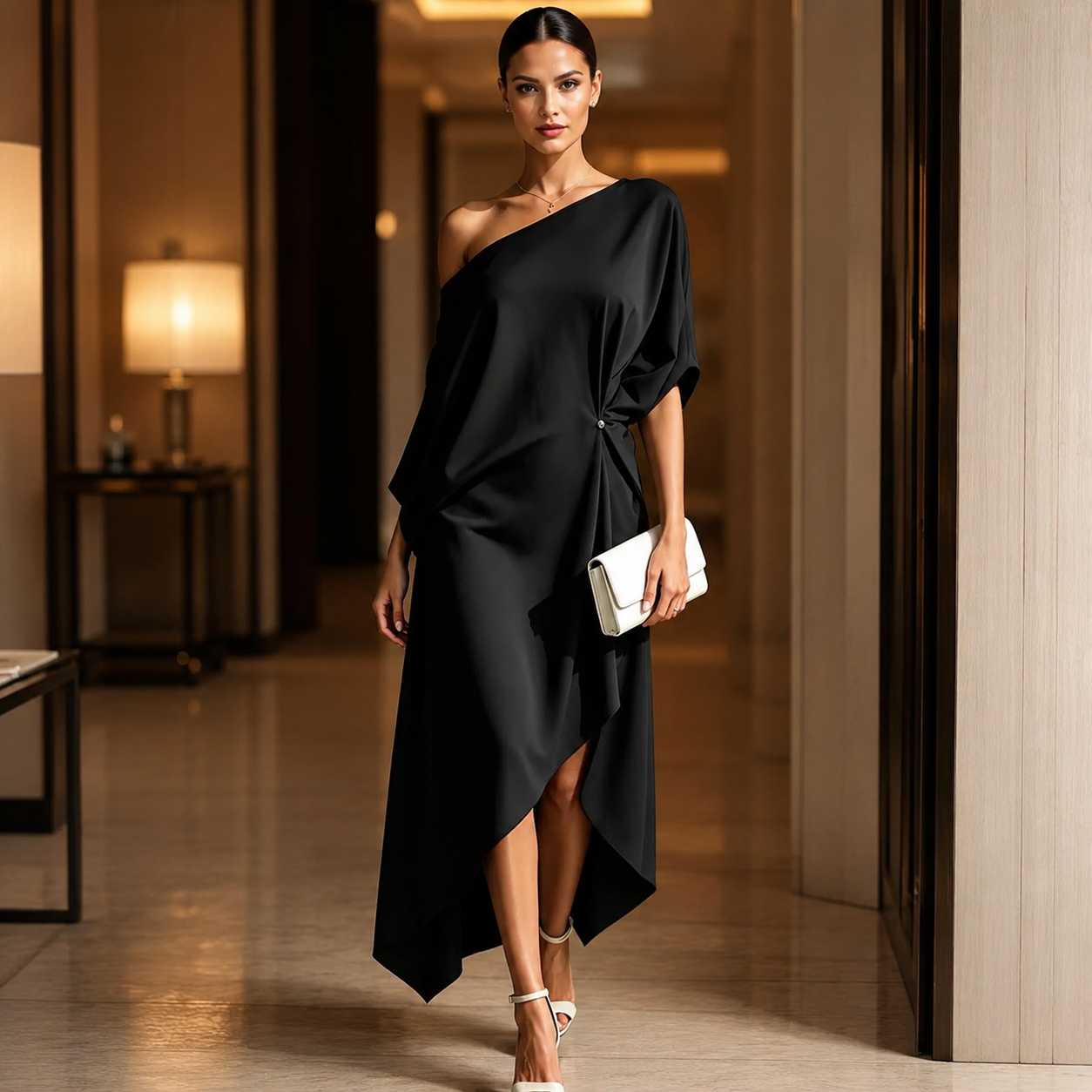 Vestido Atenea — Elegancia Asimétrica de Verano