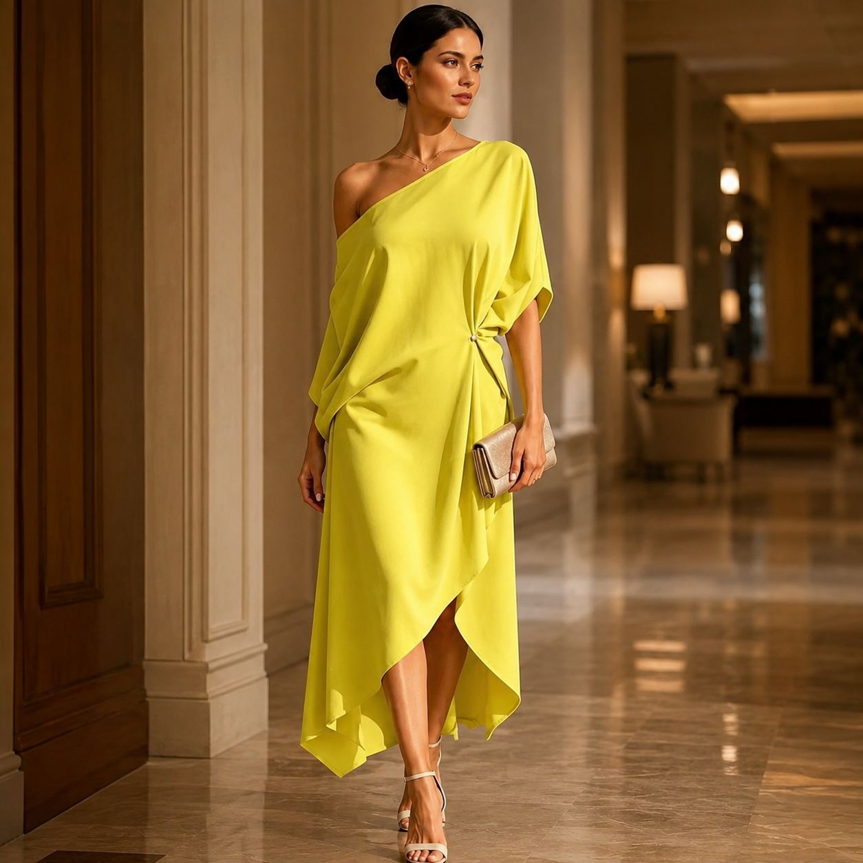 Vestido Atenea — Elegancia Asimétrica de Verano