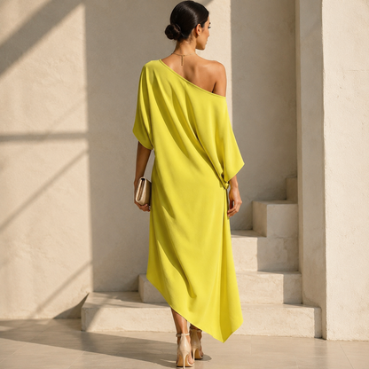 Vestido Atenea — Elegancia Asimétrica de Verano
