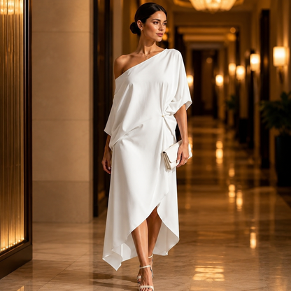 Vestido Atenea — Elegancia Asimétrica de Verano