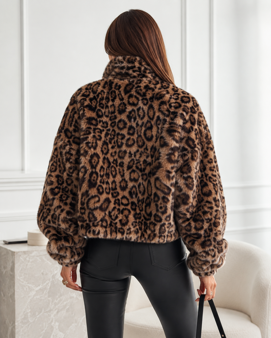 Chaqueta Teddy Leopardo Manga Farol Otoño Savannah