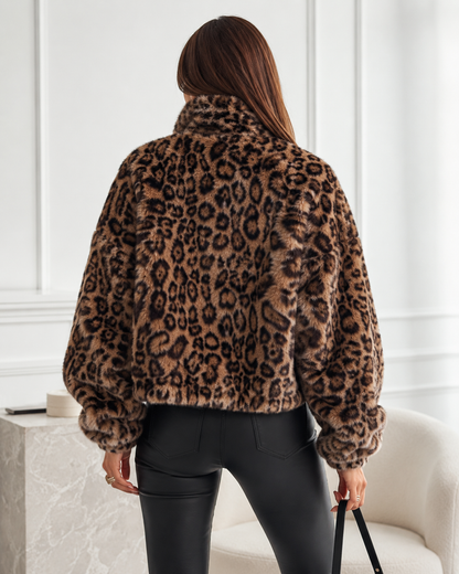 Chaqueta Teddy Leopardo Manga Farol Otoño Savannah