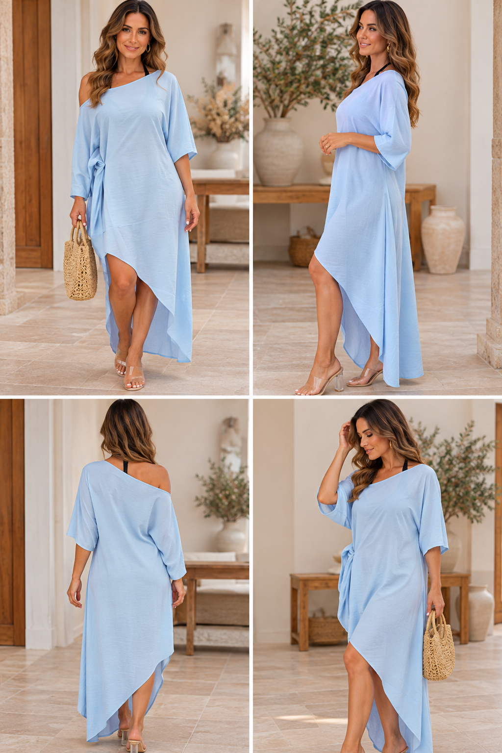 Vestido asimétrico para mujer BBBellezachic, elegante y sofisticado, con diseño moderno y detalles únicos en la imagen.