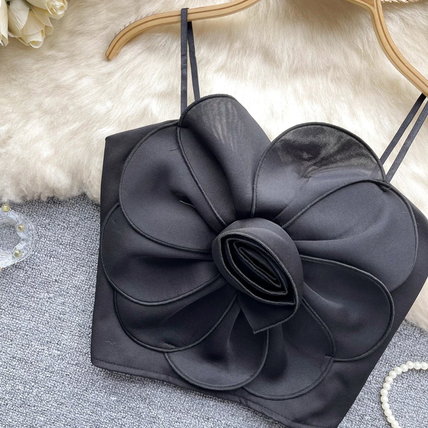 Blumenmuster-Crop-Top