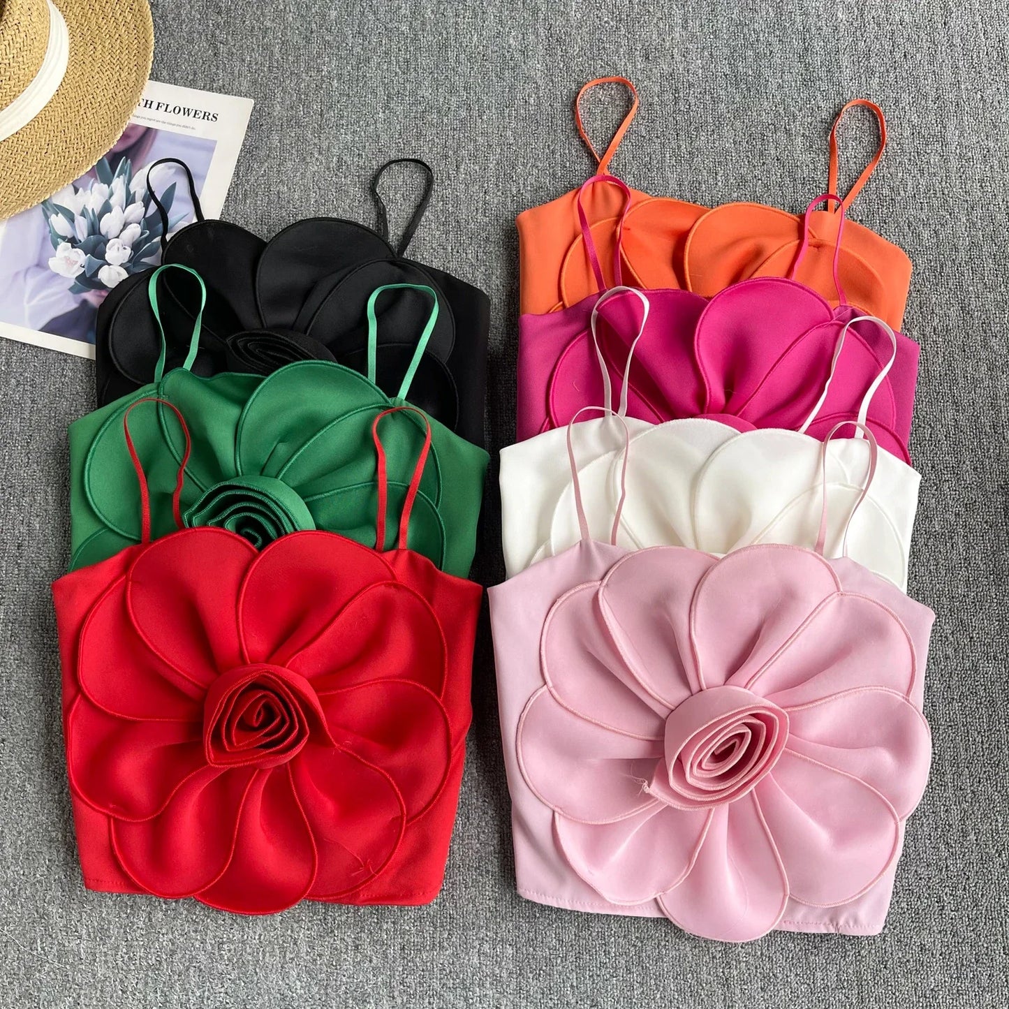 Blumenmuster-Crop-Top