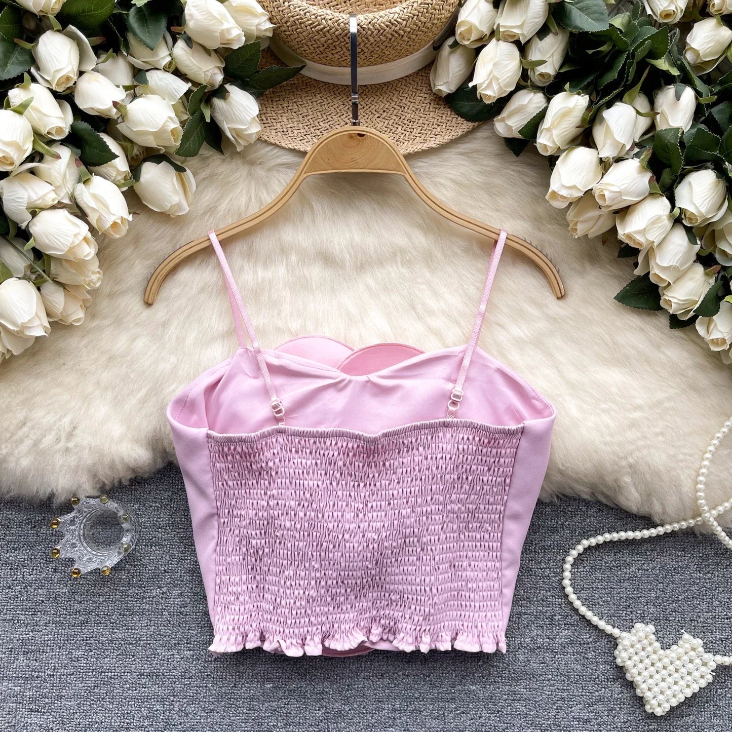 Blumenmuster-Crop-Top