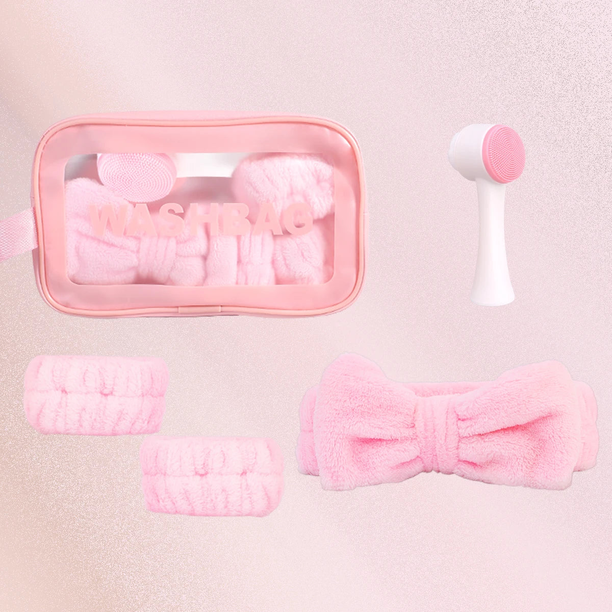 Set de limpieza y masaje facial de BB Bellezachic con cepillos y esponjas para cuidado facial.