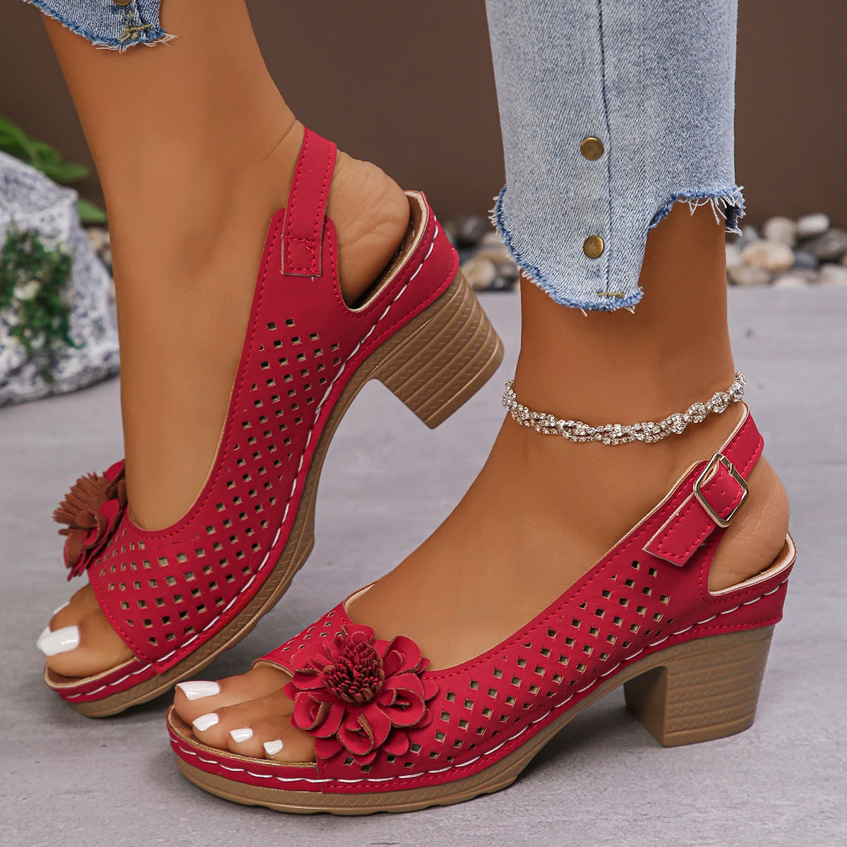 Sandalias Cuña Estilo Romano