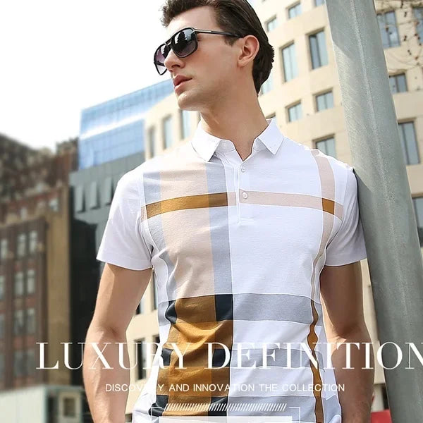 Men's Luxury Stripes Polo Shirt | Premium Cotton