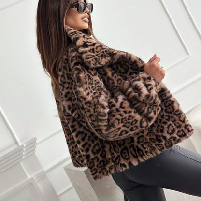 Chaqueta Teddy Leopardo Manga Farol Otoño Savannah