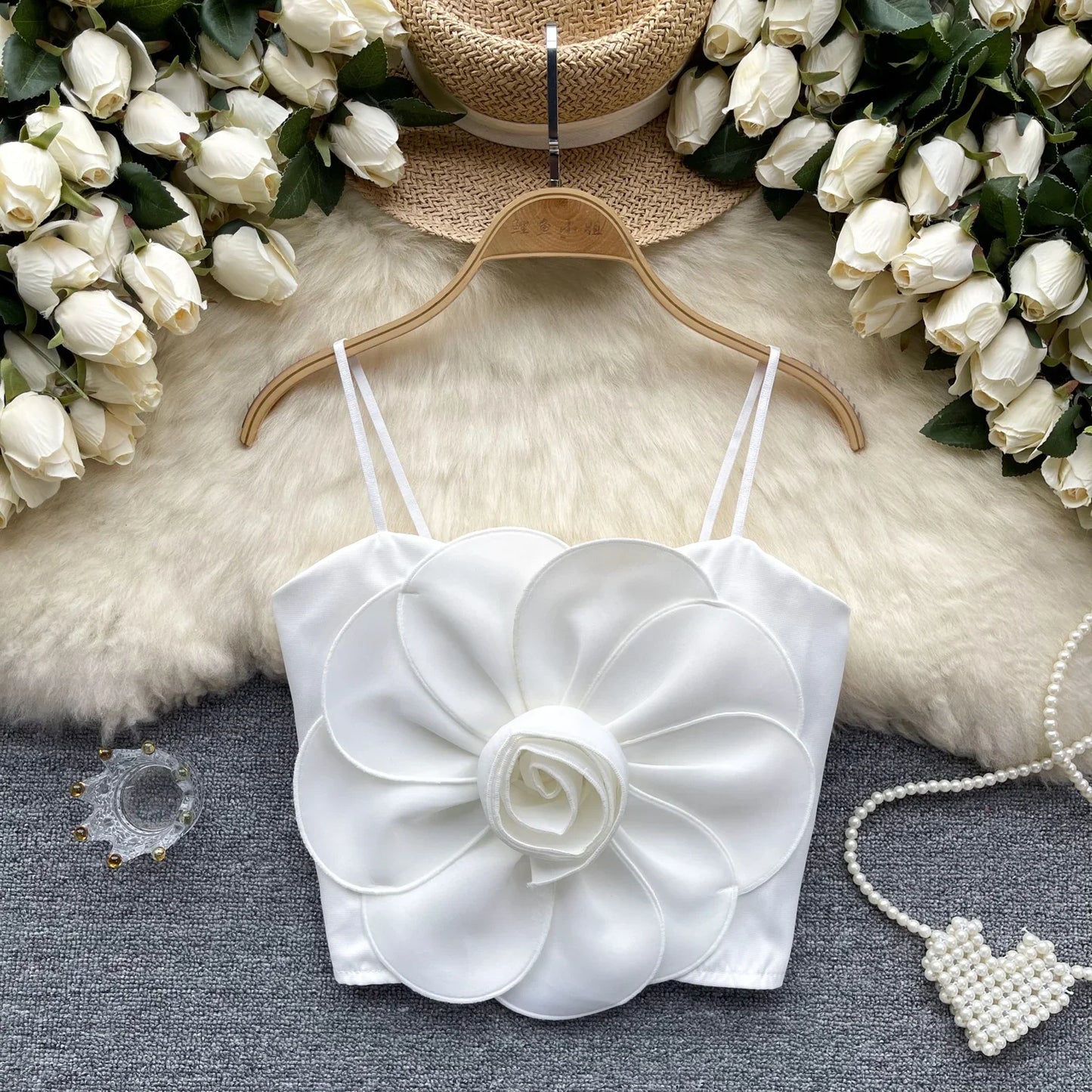 Blumenmuster-Crop-Top
