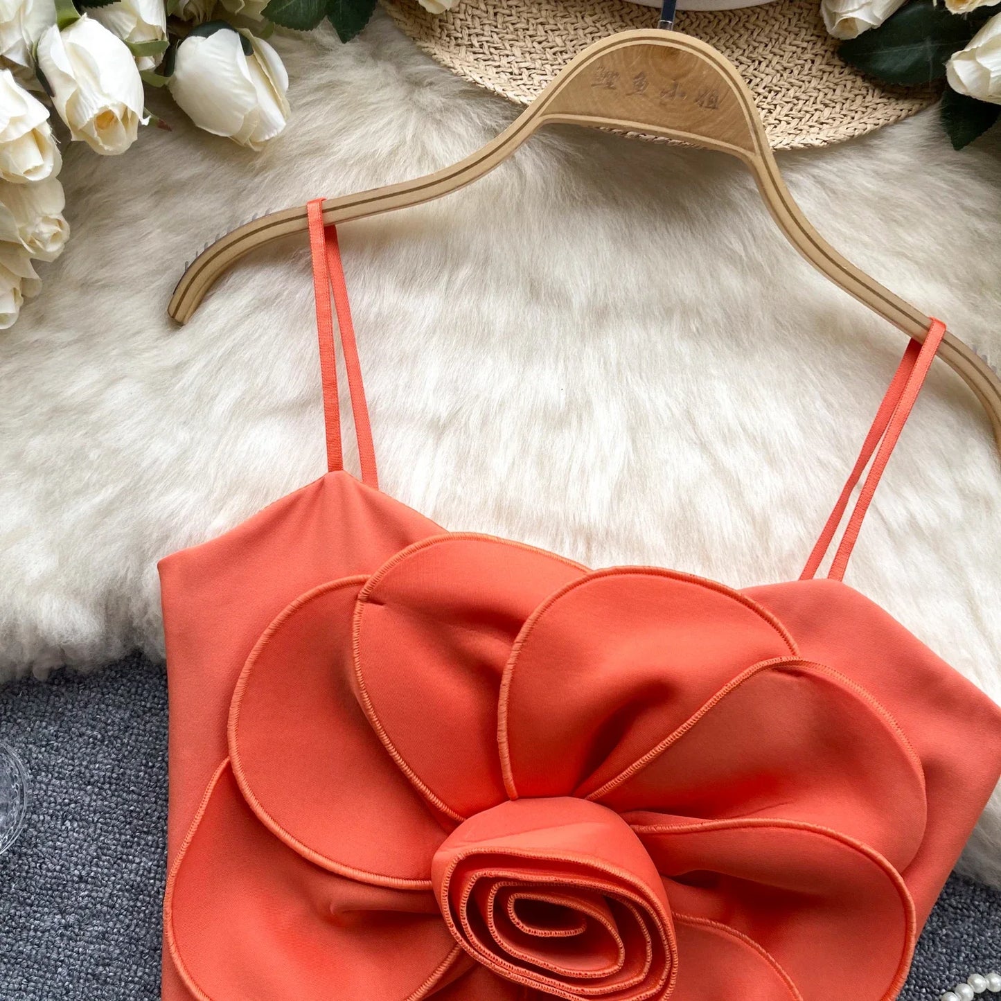 Blumenmuster-Crop-Top