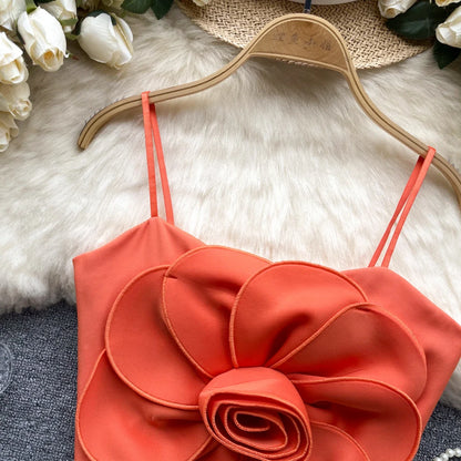 Blumenmuster-Crop-Top