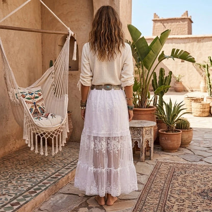 Falda Boho Plisada