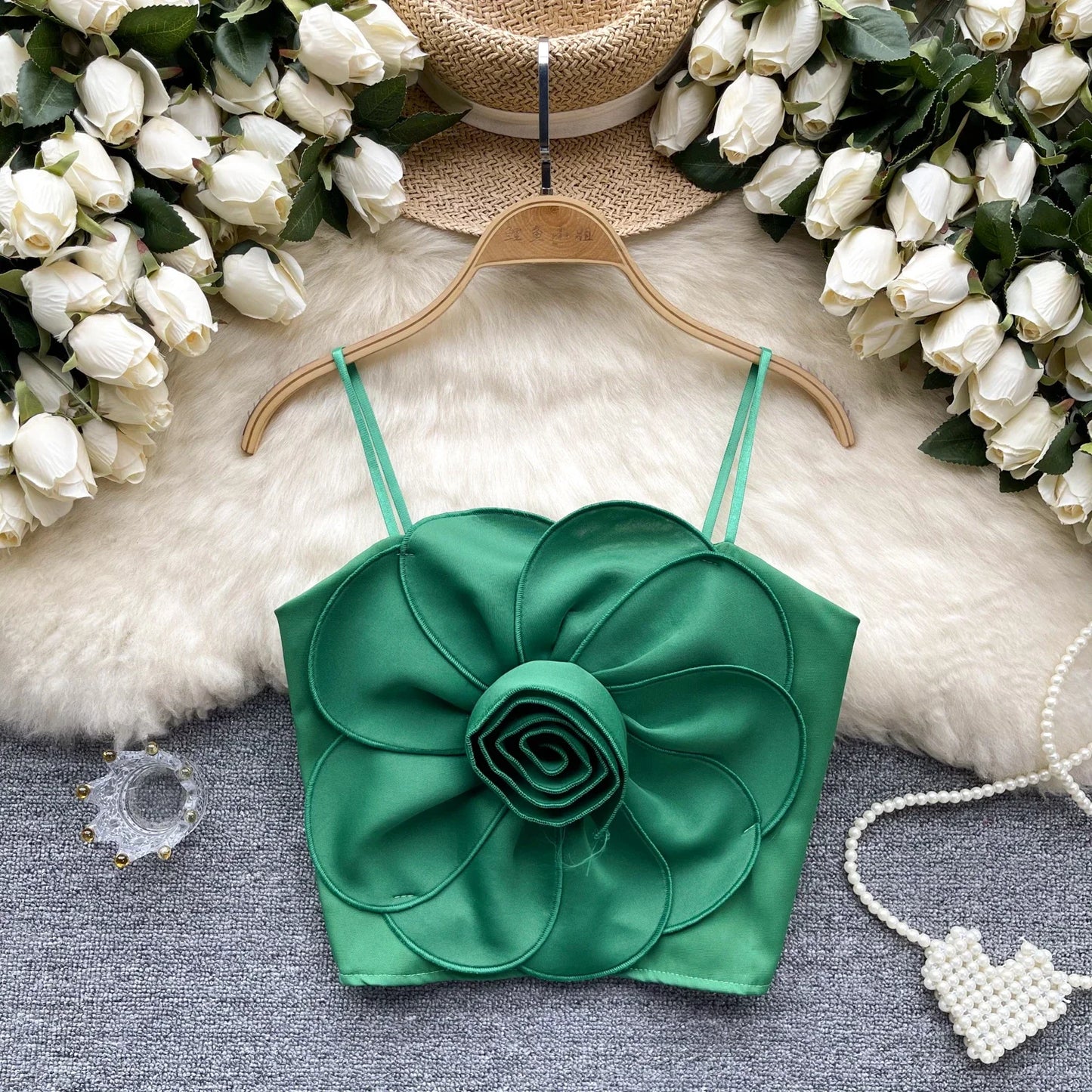 Blumenmuster-Crop-Top