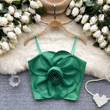 Blumenmuster-Crop-Top