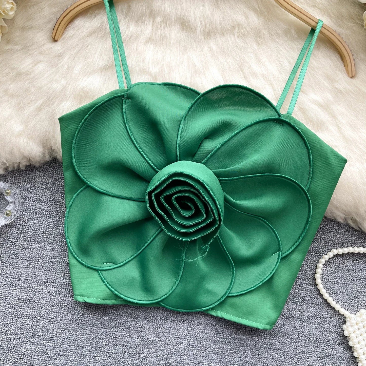 Blumenmuster-Crop-Top