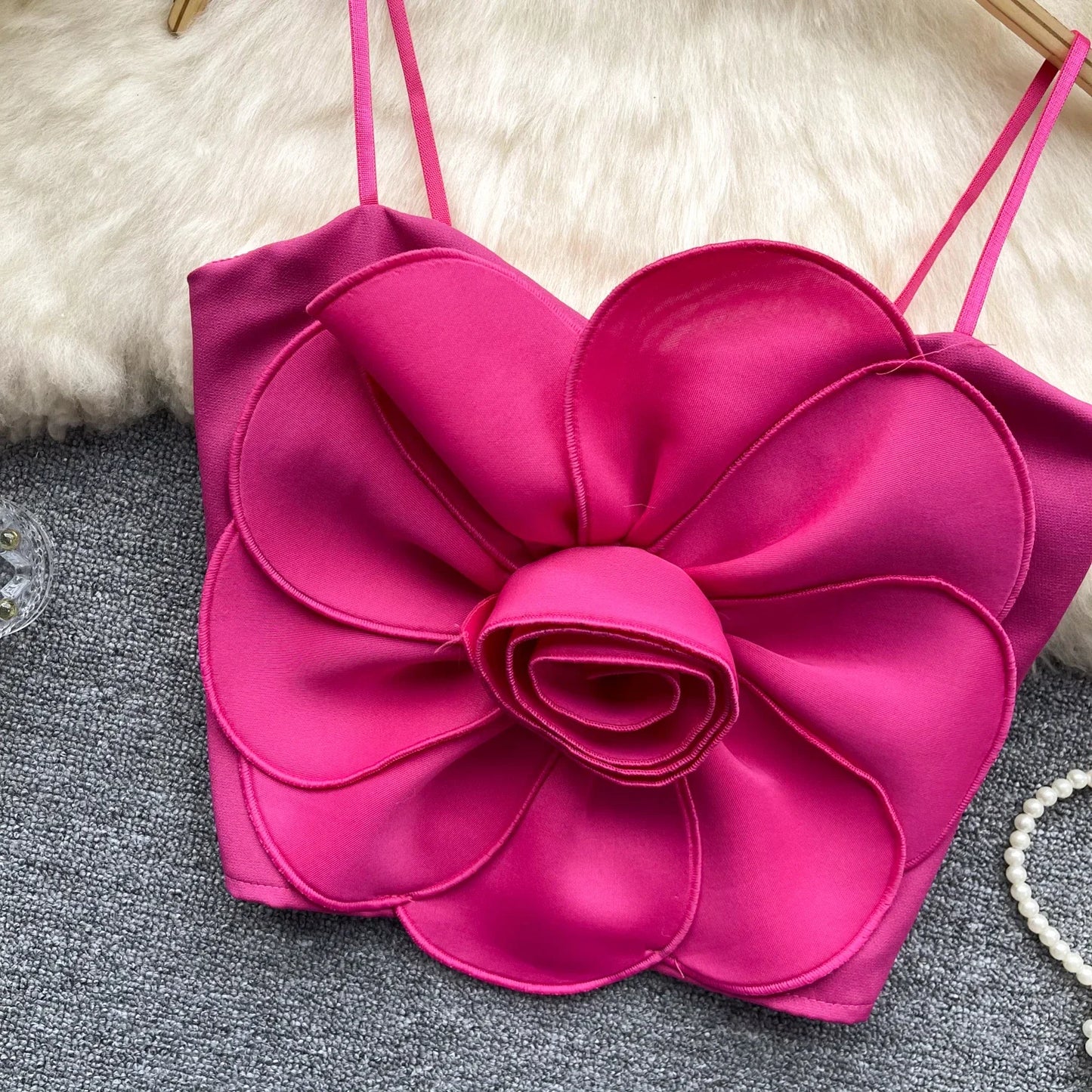 Blumenmuster-Crop-Top