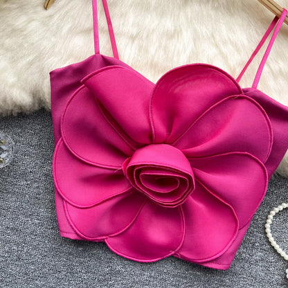 Blumenmuster-Crop-Top