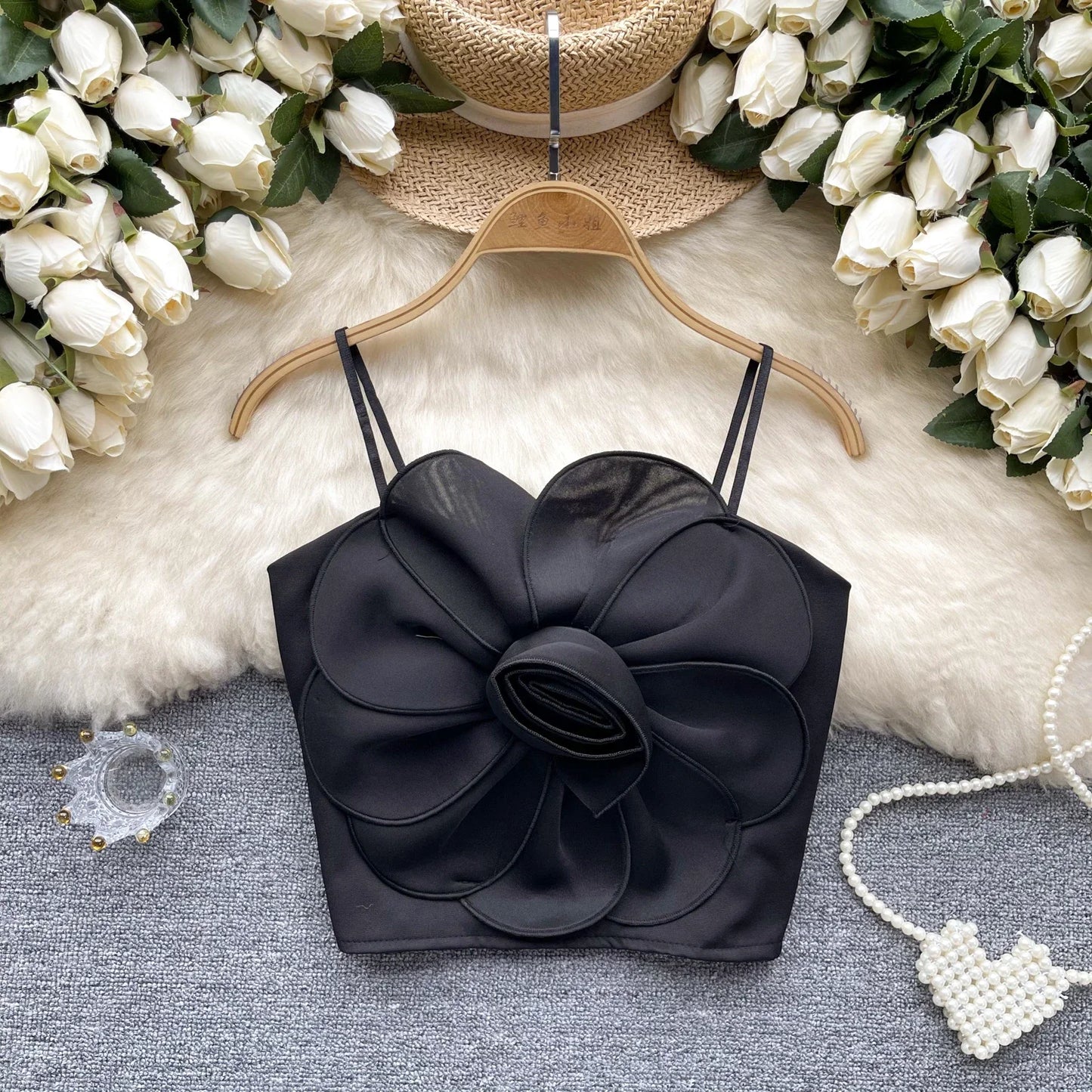 Blumenmuster-Crop-Top