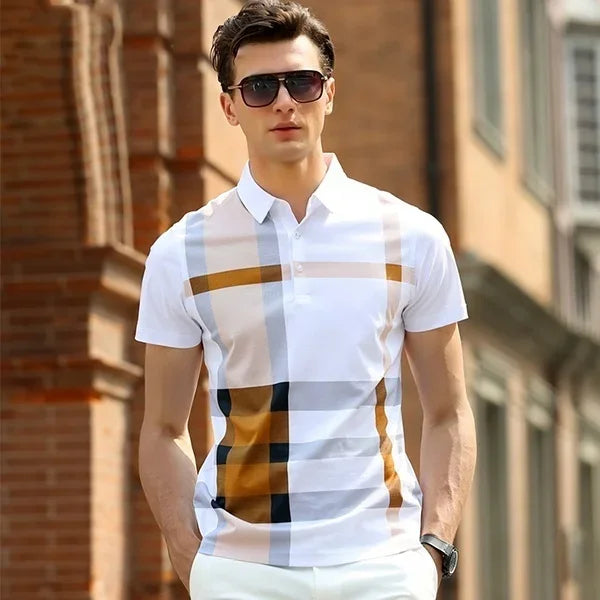 Men's Luxury Stripes Polo Shirt | Premium Cotton