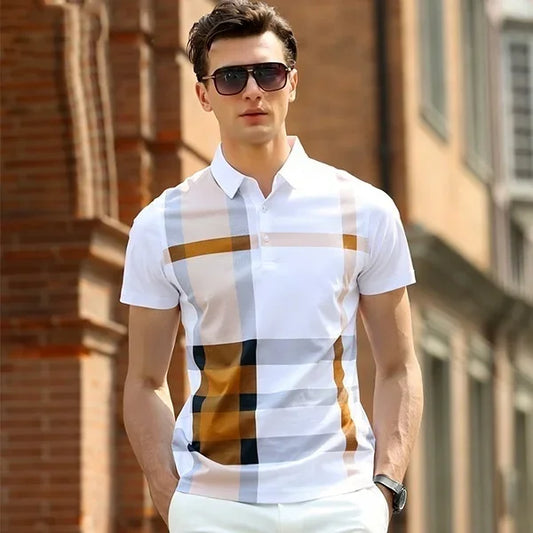 Men's Luxury Stripes Polo Shirt | Premium Cotton