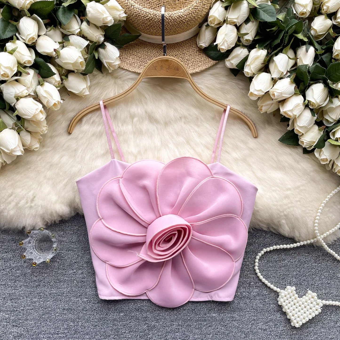 Blumenmuster-Crop-Top
