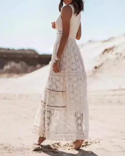Vestido Maxi Boho Encaje con Tirantes™ – Elegancia Casual de Verano
