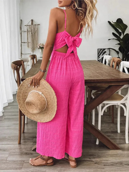 Women's Summer Elegant Jumpsuit Sexy Fashion Spaghetti Strap High Waisted Jumpsuits Ladies Street Solid Color Clothing