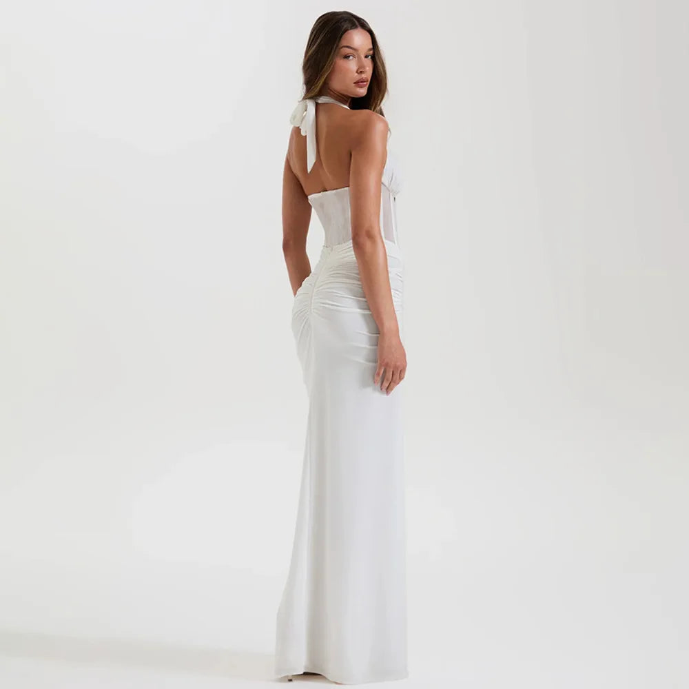 Vestido Largo Halter Luna