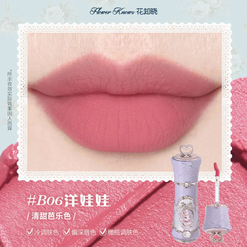 Labial líquido mate Flower Knows de BB Bellezachic, en color rosa con acabado mate, en envase de 5 ml.