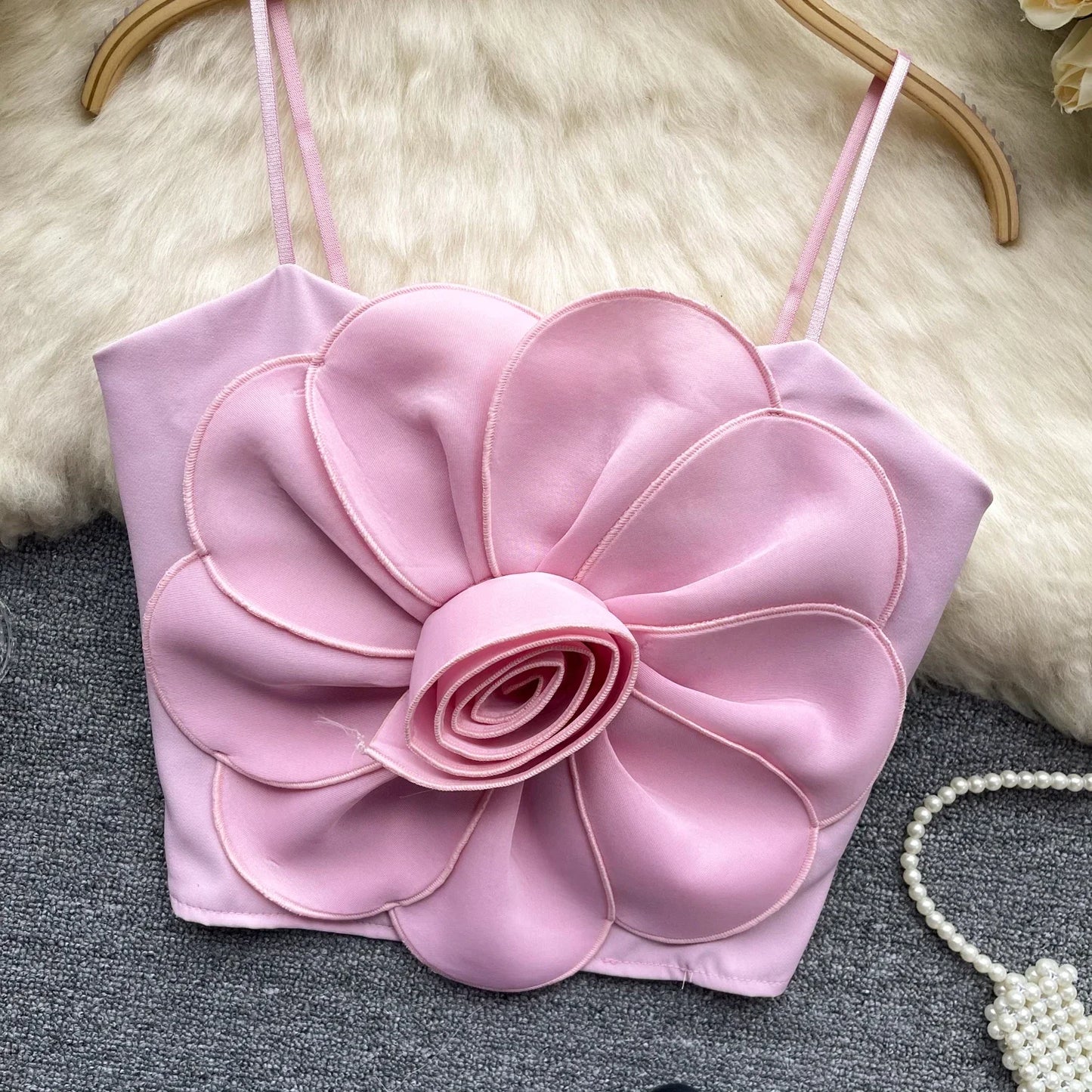 Blumenmuster-Crop-Top