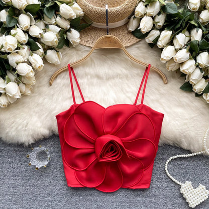 Blumenmuster-Crop-Top