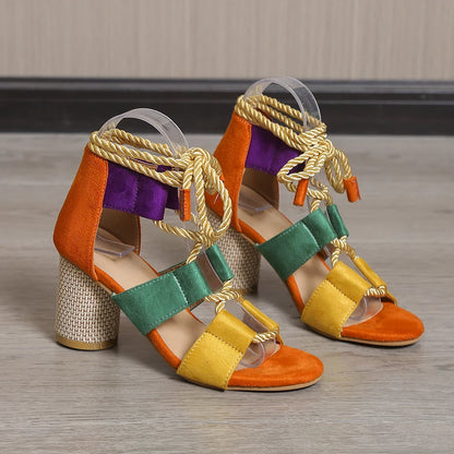 Sandalias Tacón Naranja