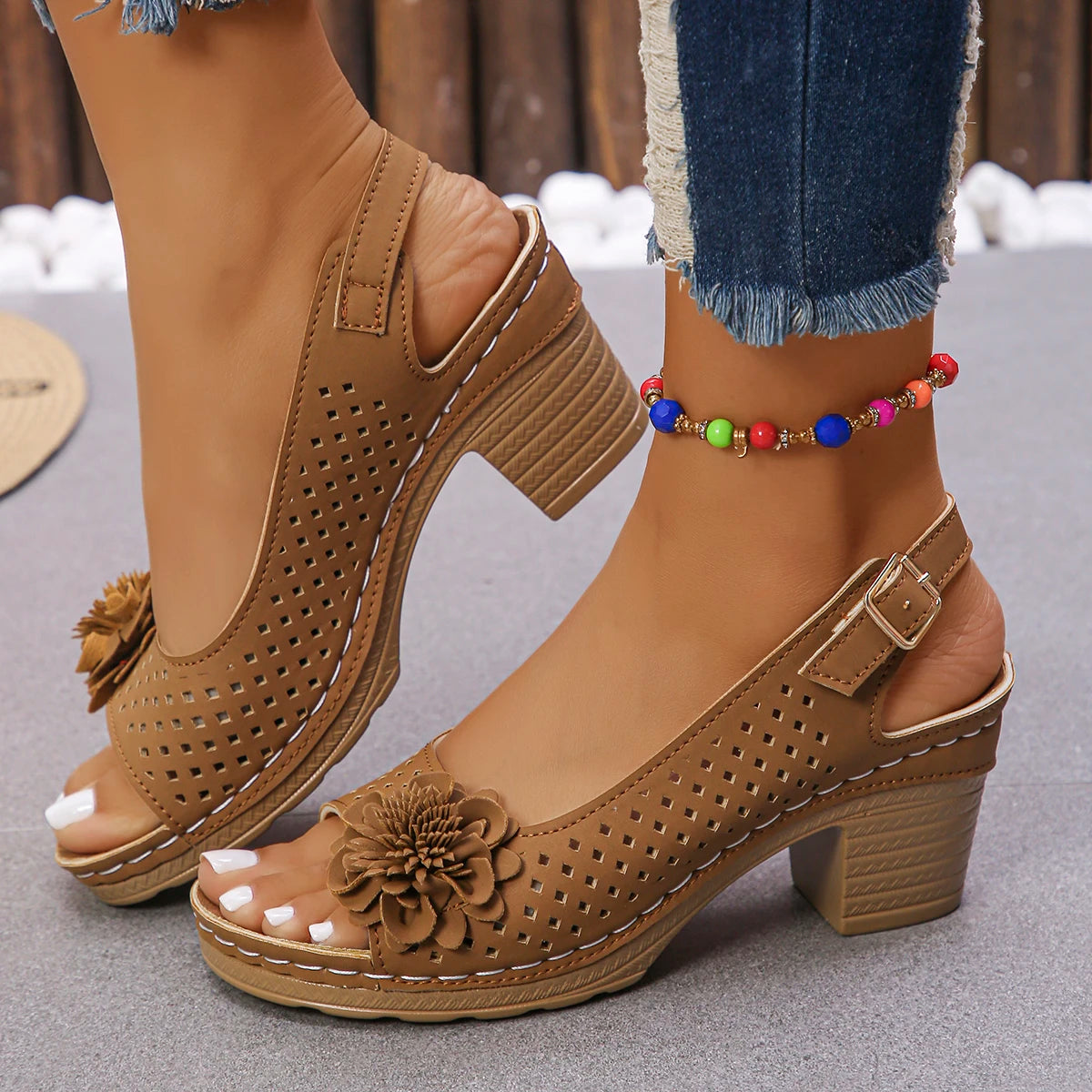 Sandalias Cuña Estilo Romano