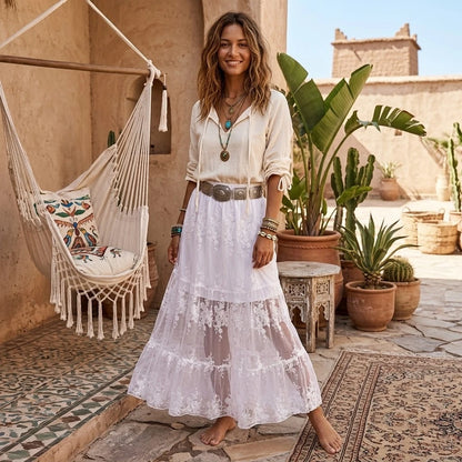 Falda Boho Plisada