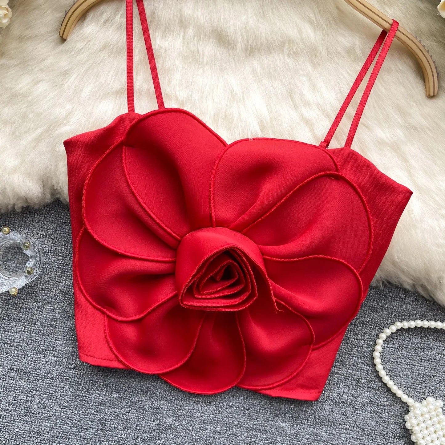Blumenmuster-Crop-Top